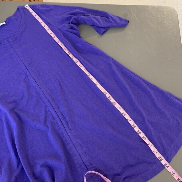 Bryn Walker Womens M Dress Tunic Purple Knit Lagenlook Minimalist Ruched Bamboo - Picture 12 of 15